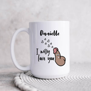 Willy Rude, Valentines Personalised Gift Mug for Him/Her 11oz or 15oz