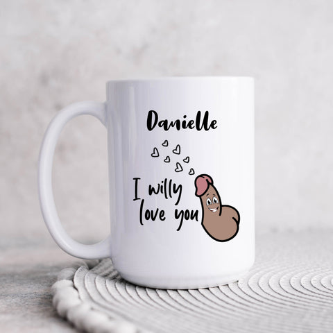 Willy Rude, Valentines Personalised Gift Mug for Him/Her 11oz or 15oz