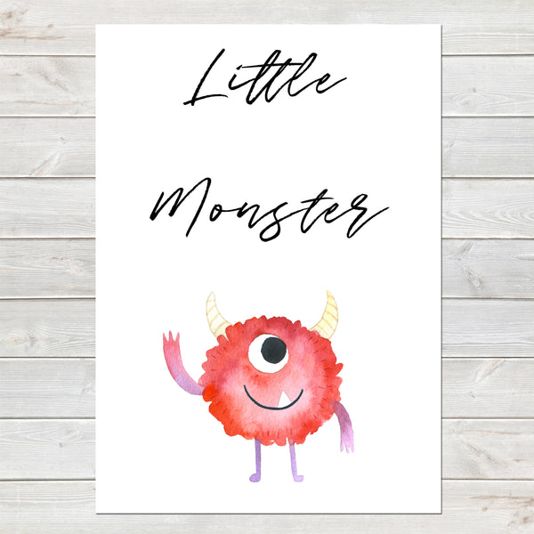 Little Monster, Kids Gift, Fun Bedroom Print