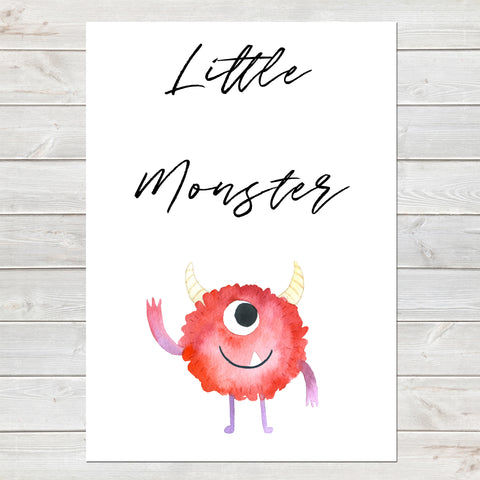 Little Monster, Kids Gift, Fun Bedroom Print