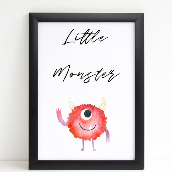 Little Monster, Kids Gift, Fun Bedroom Print