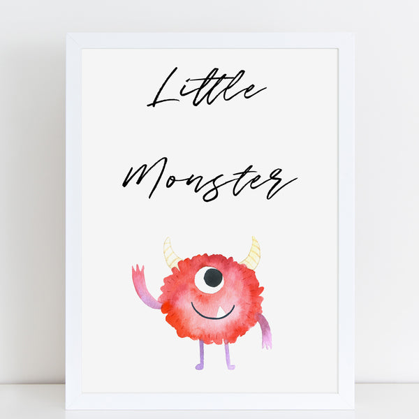 Little Monster, Kids Gift, Fun Bedroom Print