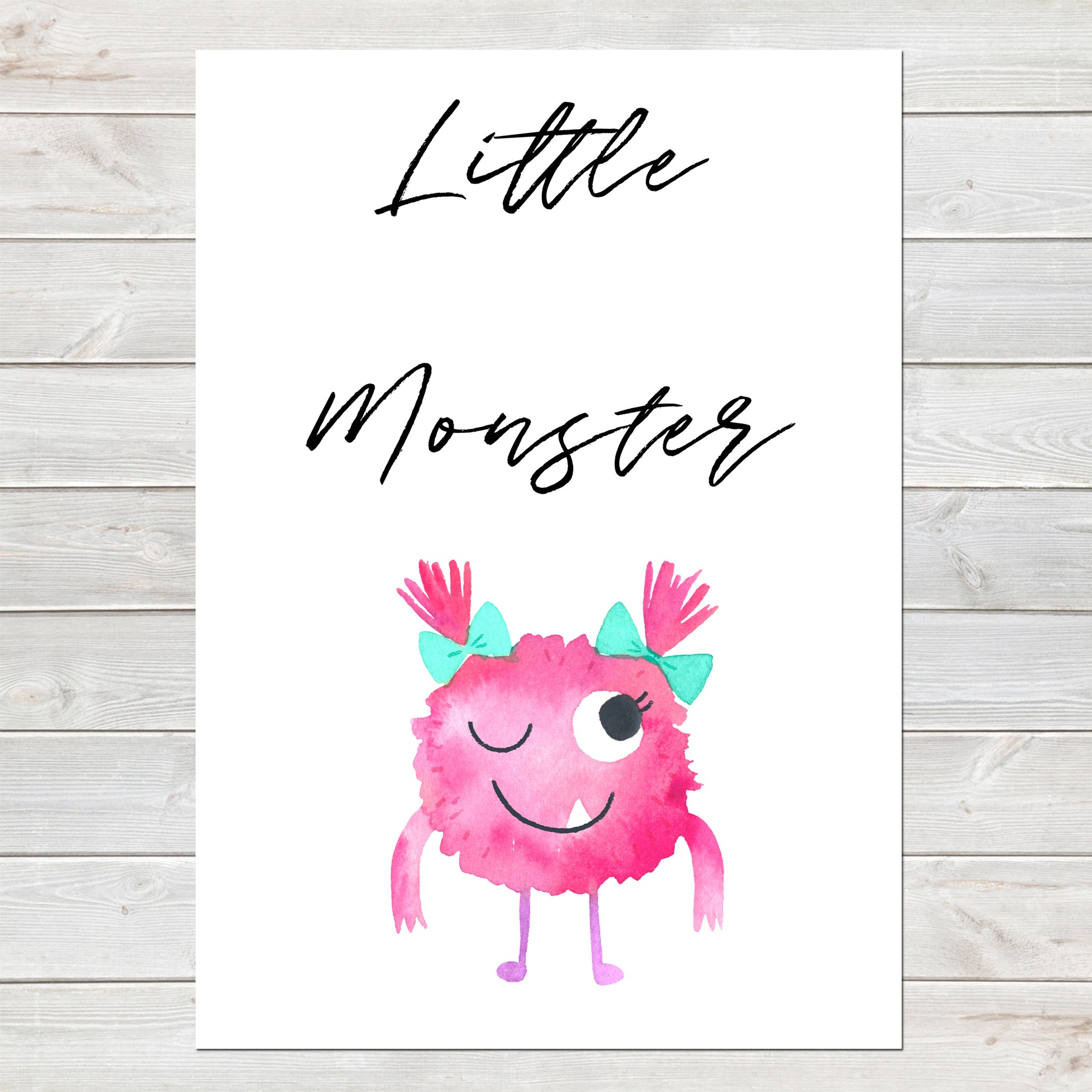 Little Monster, Kids Gift, Fun Bedroom Print G