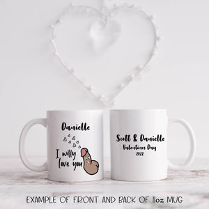 Willy Rude, Valentines Personalised Gift Mug for Him/Her 11oz or 15oz