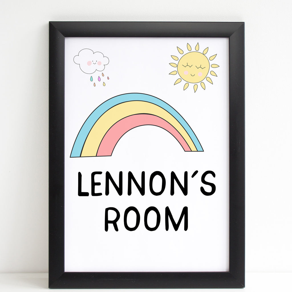 Baby's Rooom Sign Rainbow Baby Room Sign, New Arrival Personalised Nursery Poster – The ...