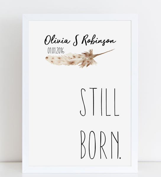 Still Born, Baby Loss Remembrance Personalised Print