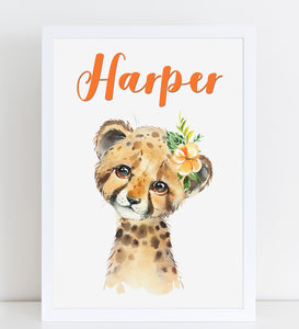 Baby Cheetah Print, Cute Personalised Animal Print for Kids