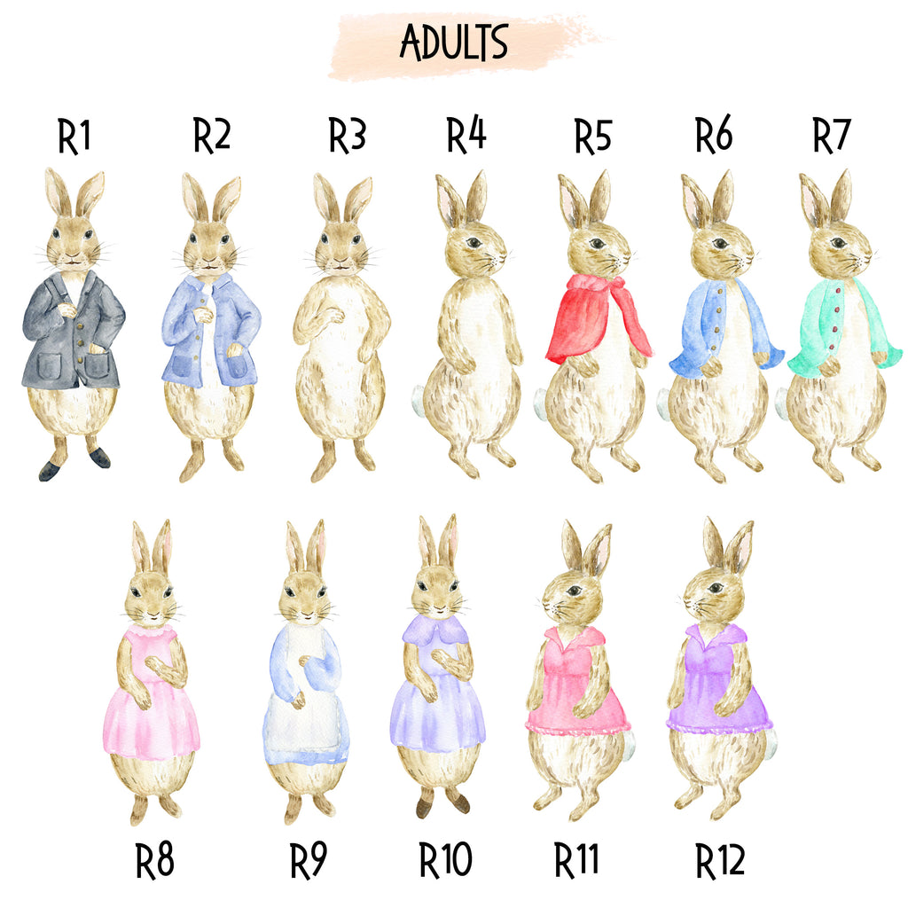 Rabbits / Bunnies Family Print, Wall Art Gift for Home Personalised ...