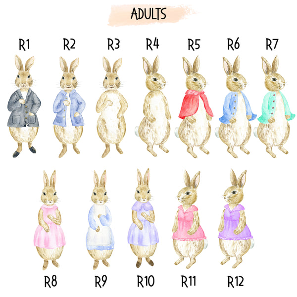 Rabbits / Bunnies Family Print, Wall Art Gift for Home Personalised