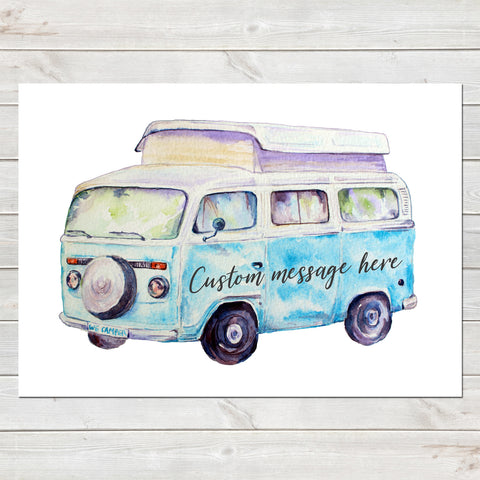 Personalised Campervan Print, Wedding/Anniversary Gift, Custom Home Decor