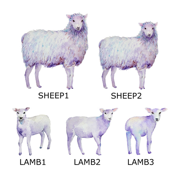 Sheep & Lambs Family Print, Custom Quote, Personalised Wall Art Gift