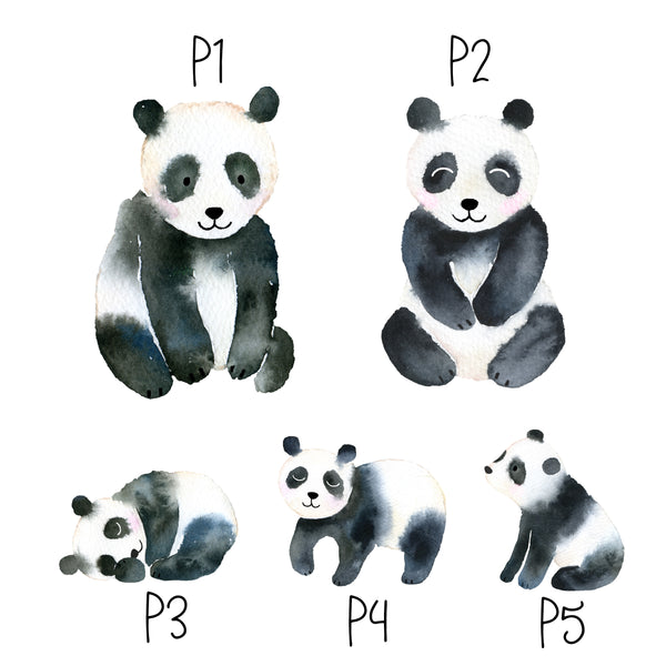 Panda Family Print, Wall Art Gift for Home Personalised