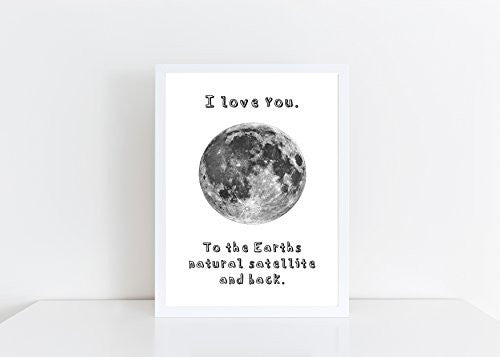 I Love You to the Moon and Back Valentines Day Scientific Poster / Gift / Print