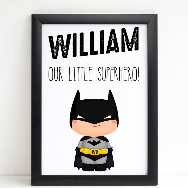 Our Little Superhero Bedroom Print / Personalised Nursery Decor