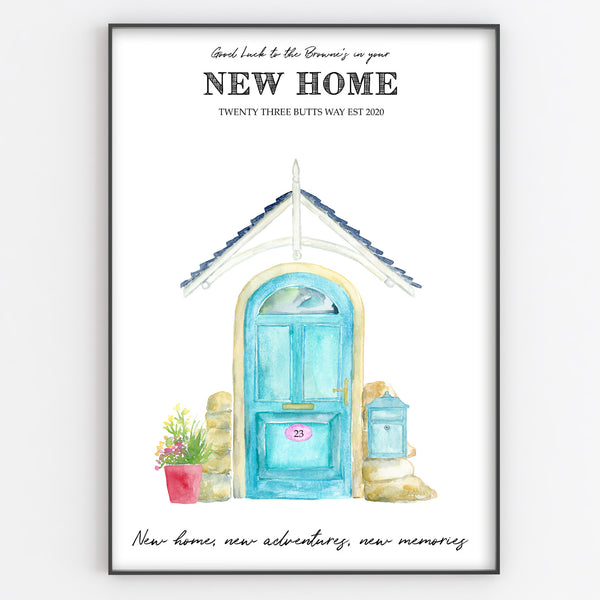 New Home Print Custom Quote, Personalised Front Door Art Gift