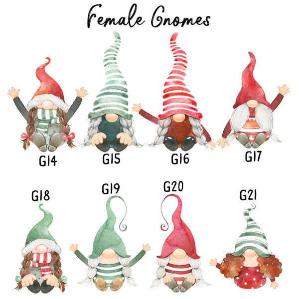 Gnome Family Personalised Christmas Print, Cute Keepsake for Parents or Grandparents