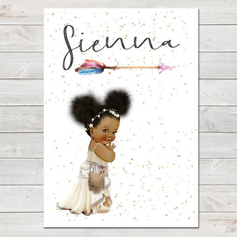 Boho Baby Girl Name, Toddler Bedroom Print/Personalised Nursery Decor