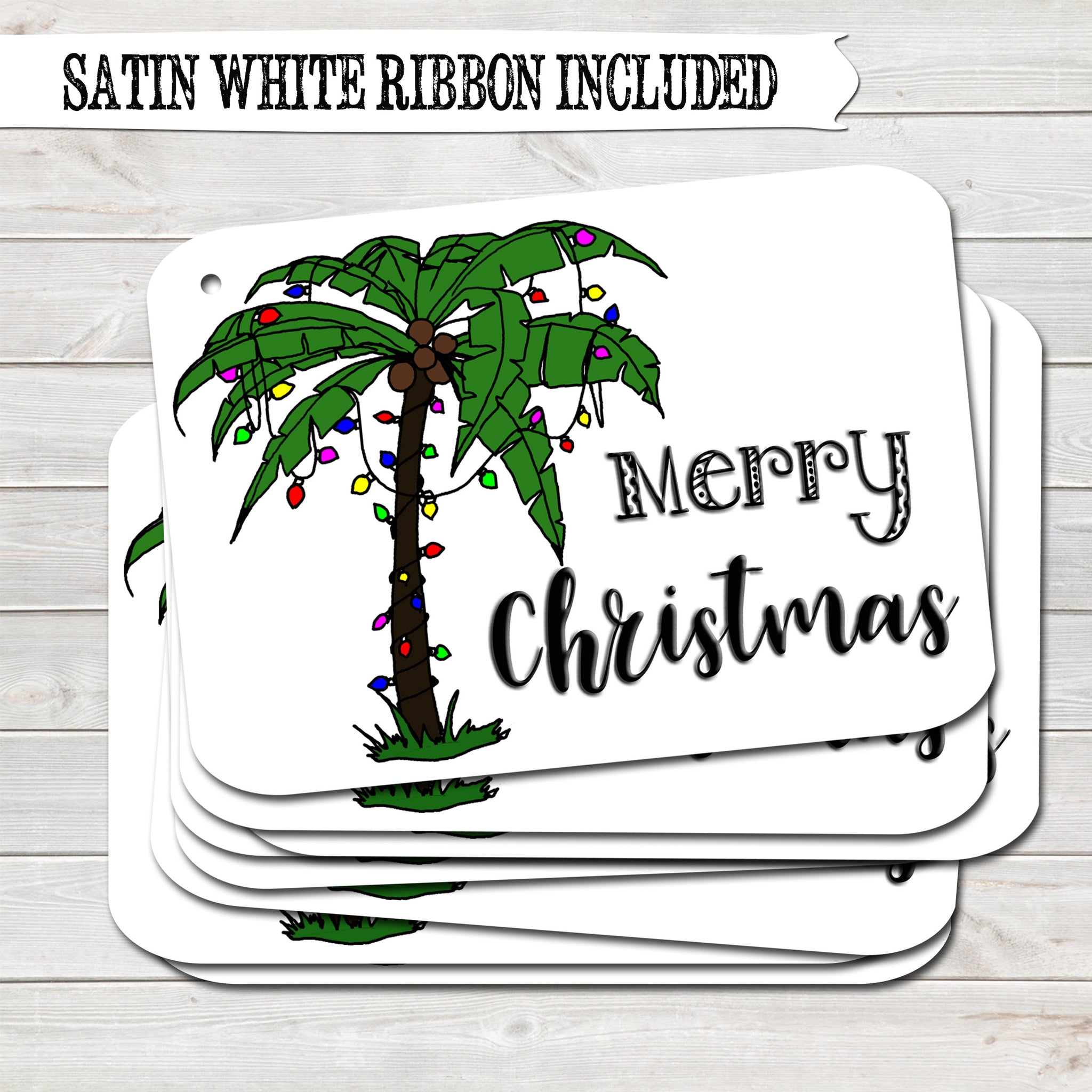 Christmas Gift Tags, Summer Holiday, Present Accessories White (Pack of 8)