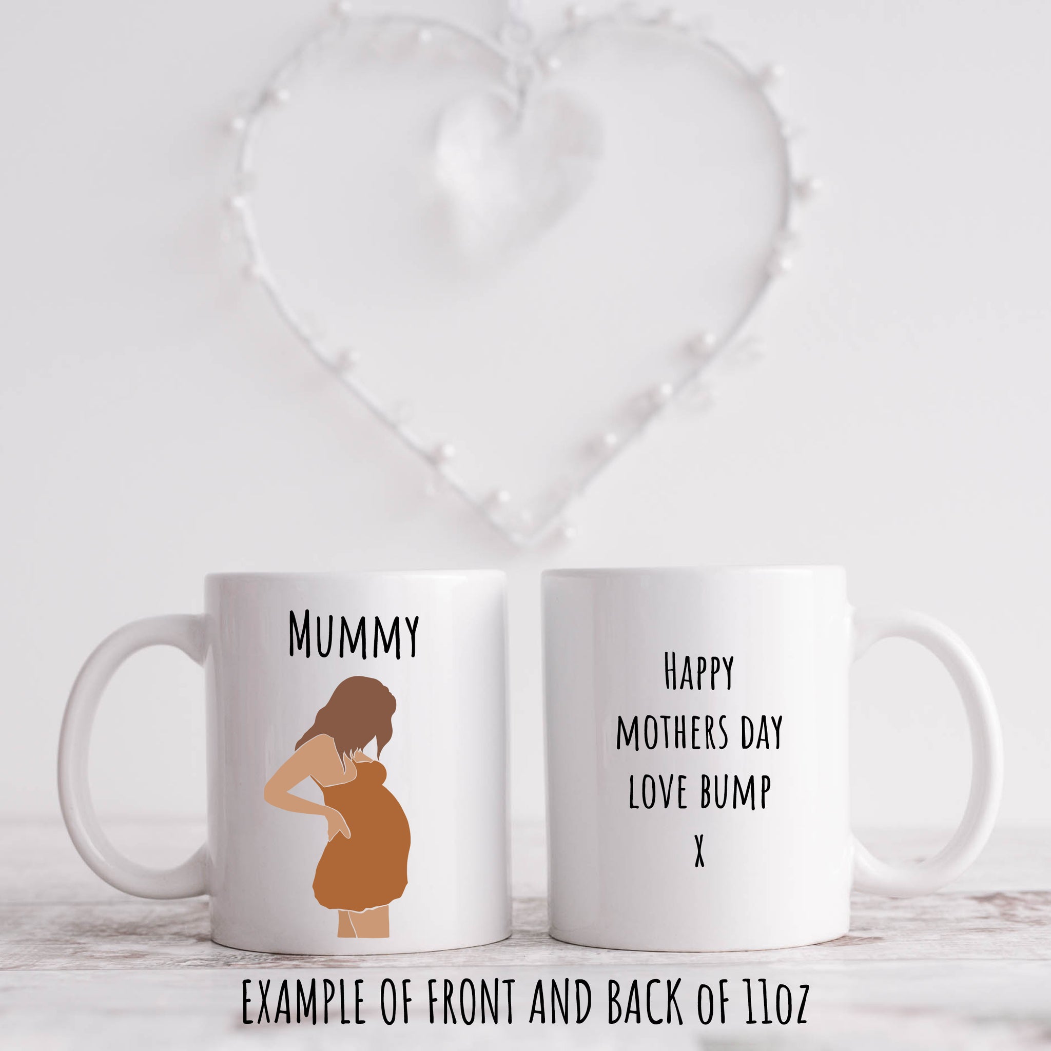 Happy Mother's Day, Love Bump, Personalised Gift Mug for Her 11oz or 15oz