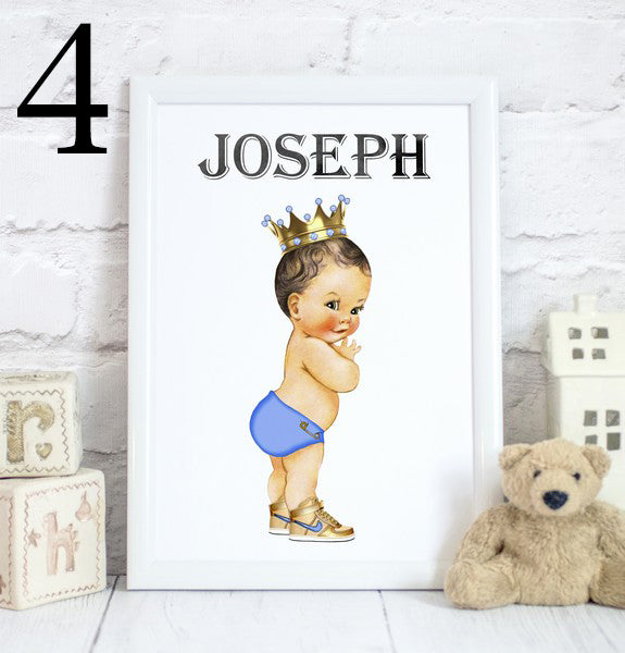 Baby Boy Prince Name, Toddler Bedroom Print/Personalised Nursery Decor