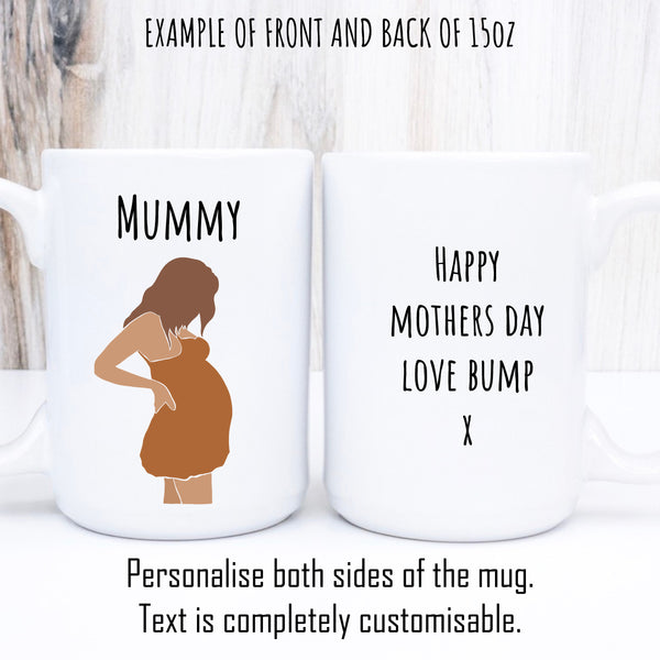 Happy Mother's Day, Love Bump, Personalised Gift Mug for Her 11oz or 15oz