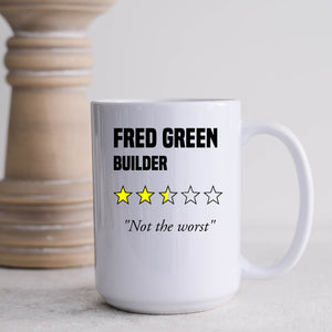 Funny, Builder, Tradesman, Spirit Level, Fake Review Personalised Cup 11oz or 15oz