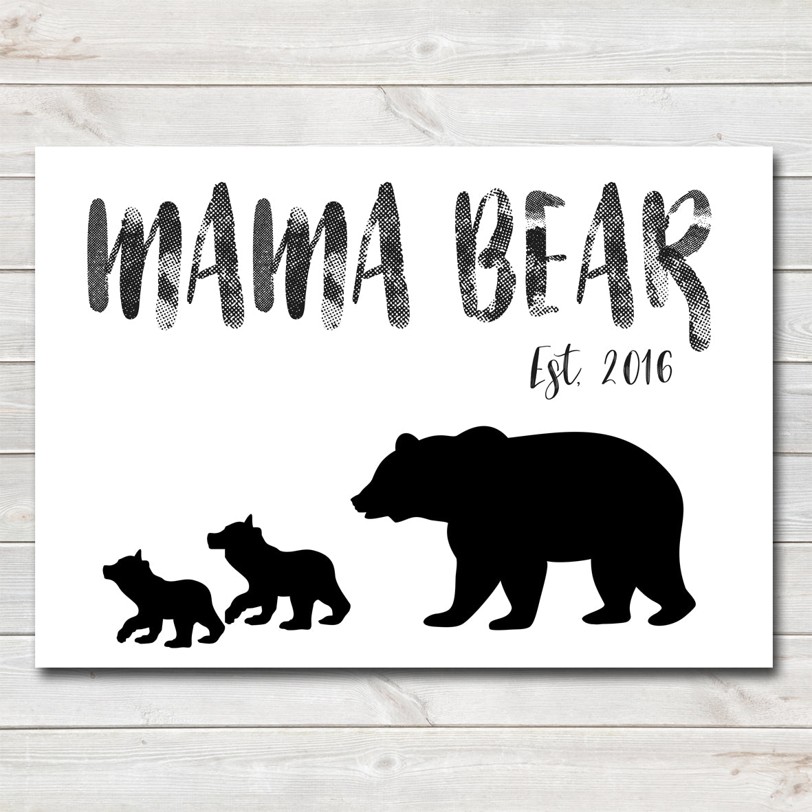 Mama Bear Two Cubs Sentimental Print / Poster / Gift • Customisable