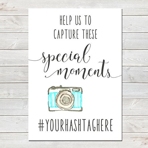 Wedding Hashtag for Social Network Sharing Camera Poster / Personalised Print- CLICK FOR MORE COLOURS