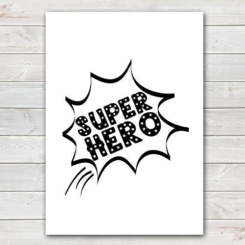 Super Hero Child's Poster Nursery or Kids Bedroom Decor