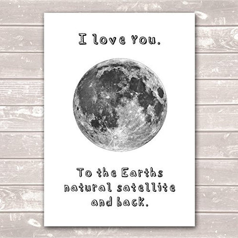 I Love You to the Moon and Back Valentines Day Scientific Poster / Gift / Print