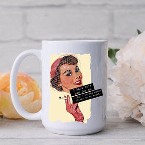 I Know it's Bad , Funny Vintage-Style Personalised Mug, Gift for Her, 11oz  or 15oz
