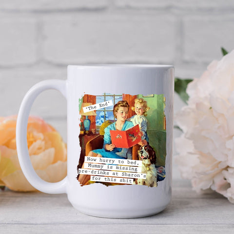 Hurry To Bed, Pre-Drinks, Funny Vintage-Style Personalised Mug, Gift for Her, 11oz or 15oz.