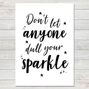 Don't Let Anyone Dull Your Sparkle, Fun Personalised Poster Gift for Her