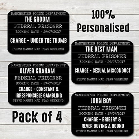Stag Party Line Up Mugshot Signs - Funny Personalised Photo Props