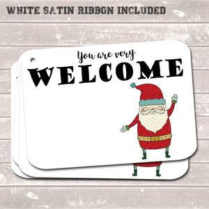 Christmas Gift Tags, You are Very Welcome, Present Accessories White (Pack of 8)