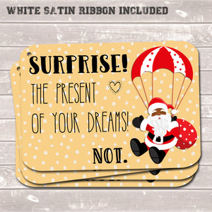 Christmas Gift Tags, Surprise! Present of Your Dreams, Funny Present Accessories (Pack of 8)