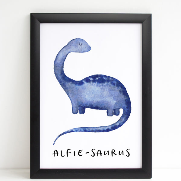Dinosaur Name Print, Cute Personalised Bedroom Print for Kids, Gift