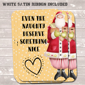 Christmas Gift Tags, Even The Naughty, Funny Present Accessories (Pack of 8)