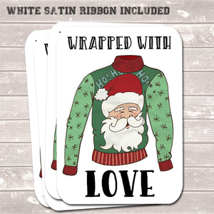 Christmas Gift Tags, Wrapped With Love, Present Accessories (Pack of 8)