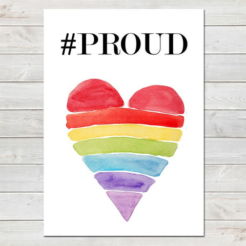 Hashtag PROUD, Motivational and Inspirational, LGBT Pride Print