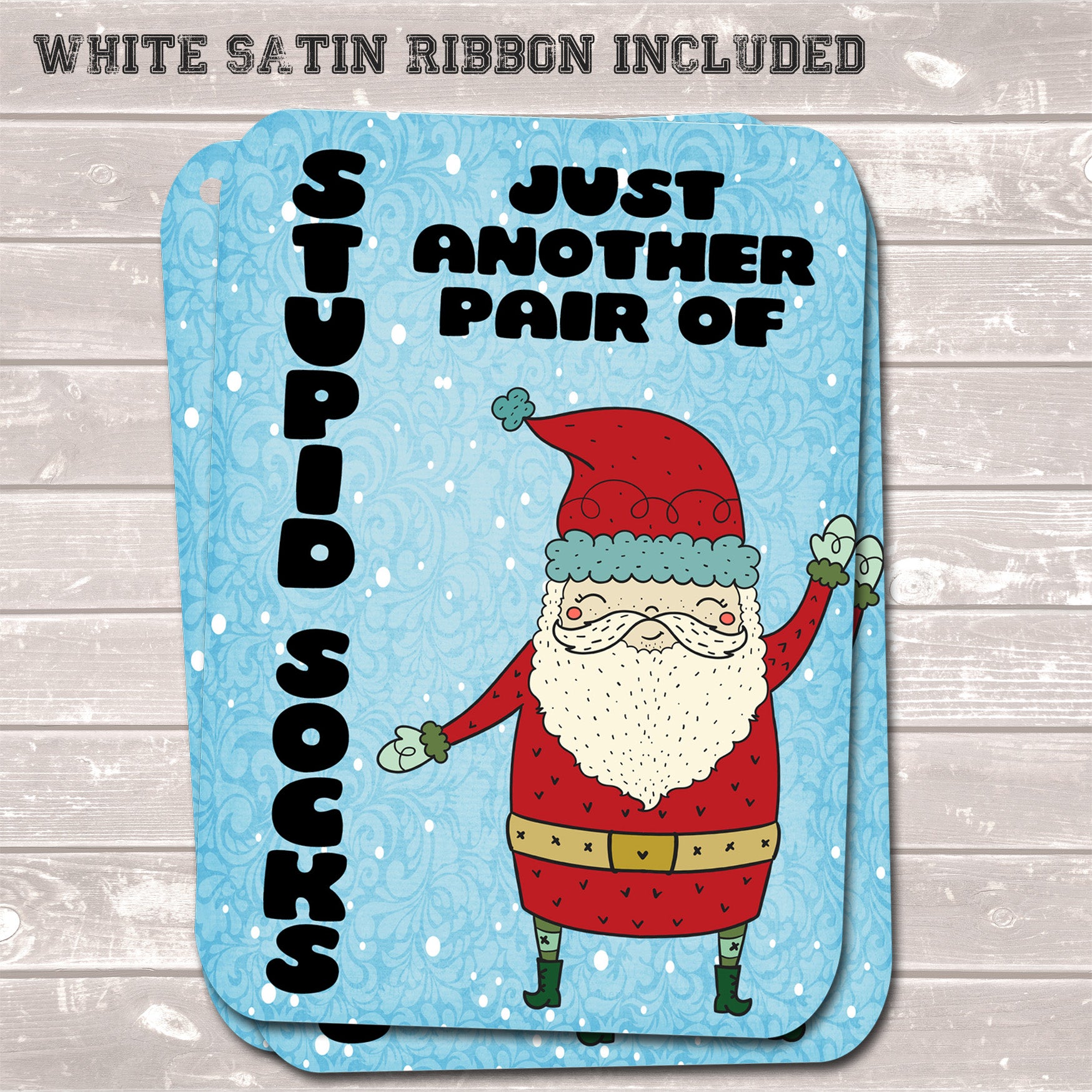 Christmas Gift Tags, Stupid Socks, Funny Present Accessories (Pack of 8)