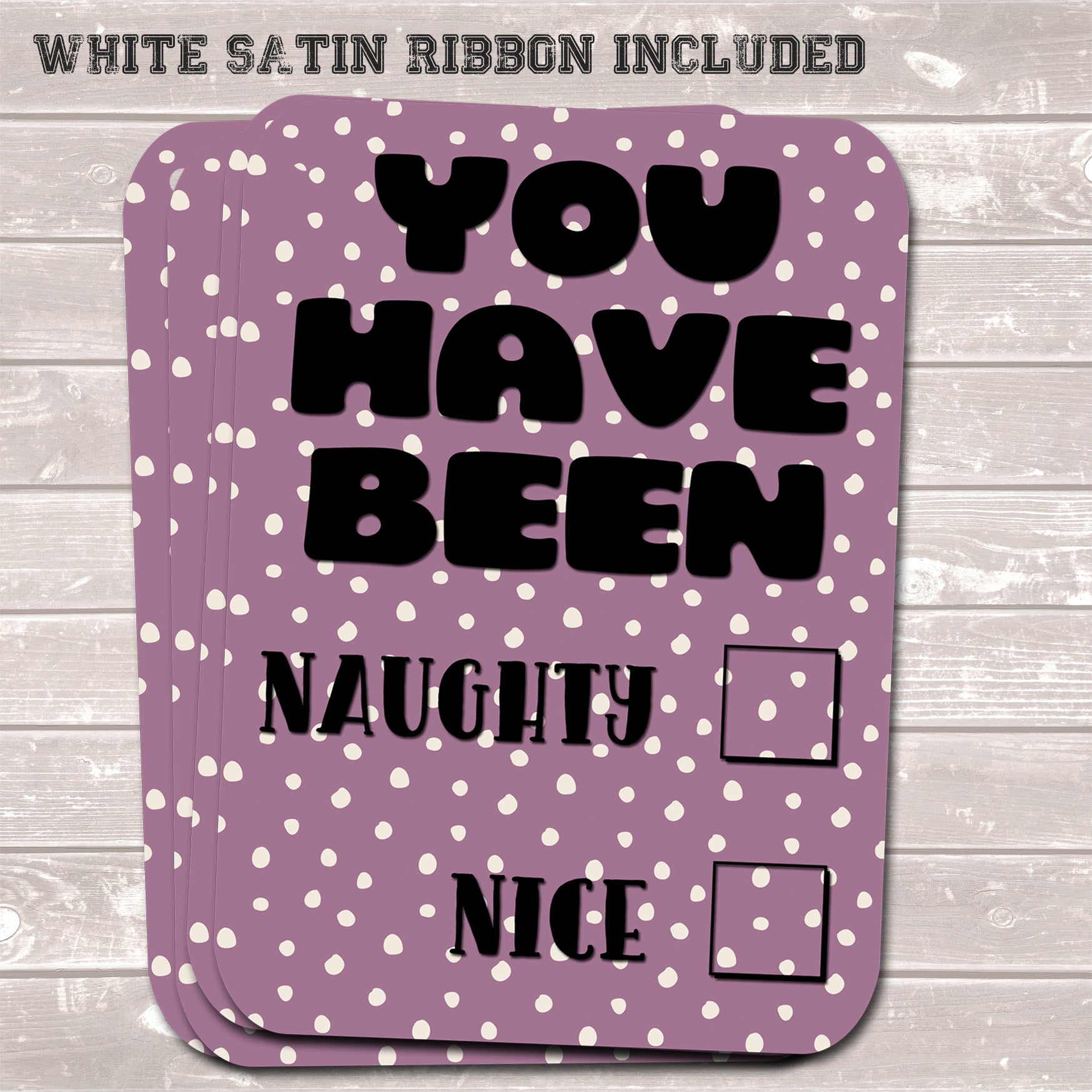 Christmas Gift Tags, Naughty / Nice, Funny Present Accessories (Pack of 8)