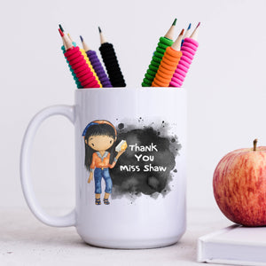 Teacher Mug for End of Term, Personalised Gift Thank You, Cup from Student 11oz or 15oz
