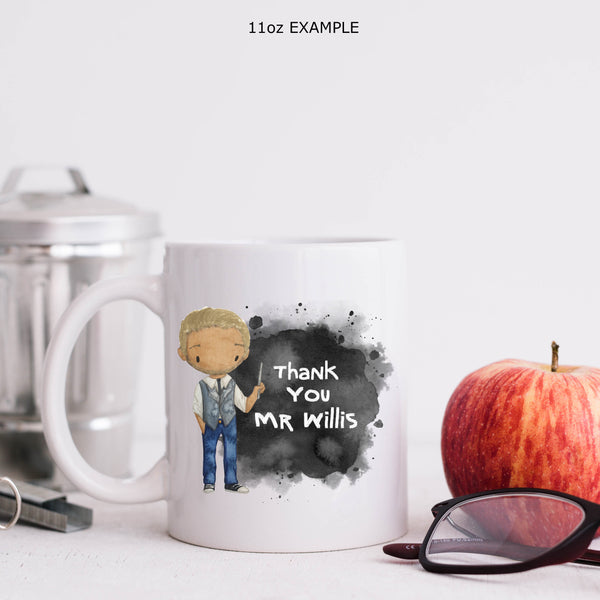 Teacher Mug for End of Term, Personalised Gift Thank You, Cup from Student 11oz or 15oz