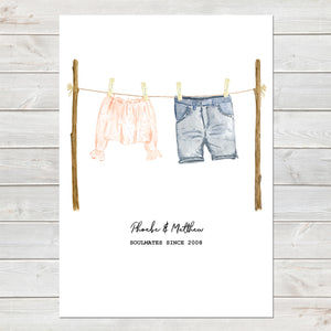 Anniversary/Wedding Personalised Print His Hers Clothing, Gift