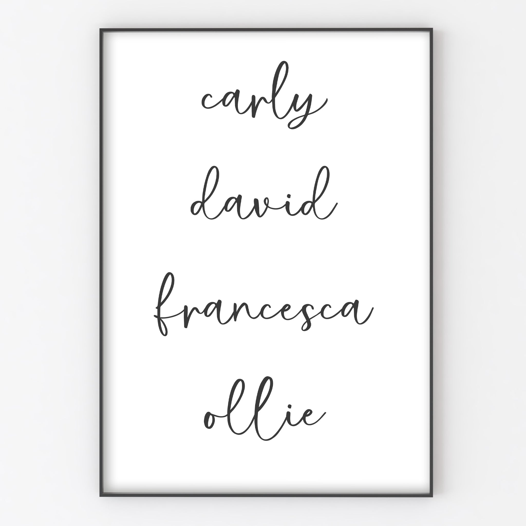 Family Names List, Personalised Home Print