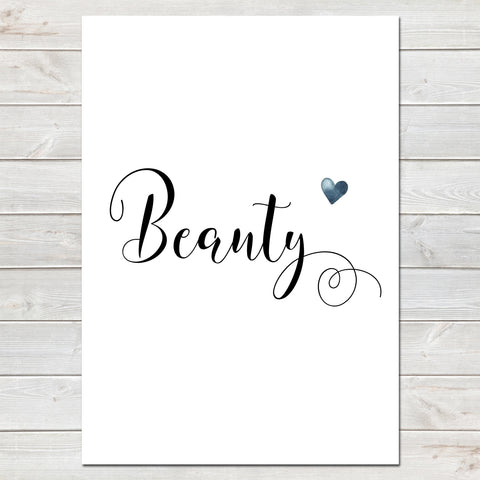 Beauty Valentines New Home Wall Decor / Gift / Heart Print