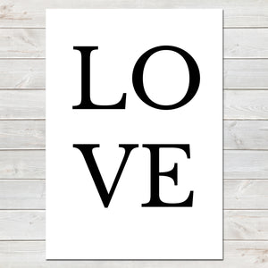 LOVE Bold Letters Valentines New Home Wall Decor / Gift / Print