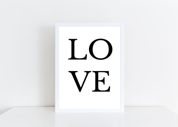 LOVE Bold Letters Valentines New Home Wall Decor / Gift / Print