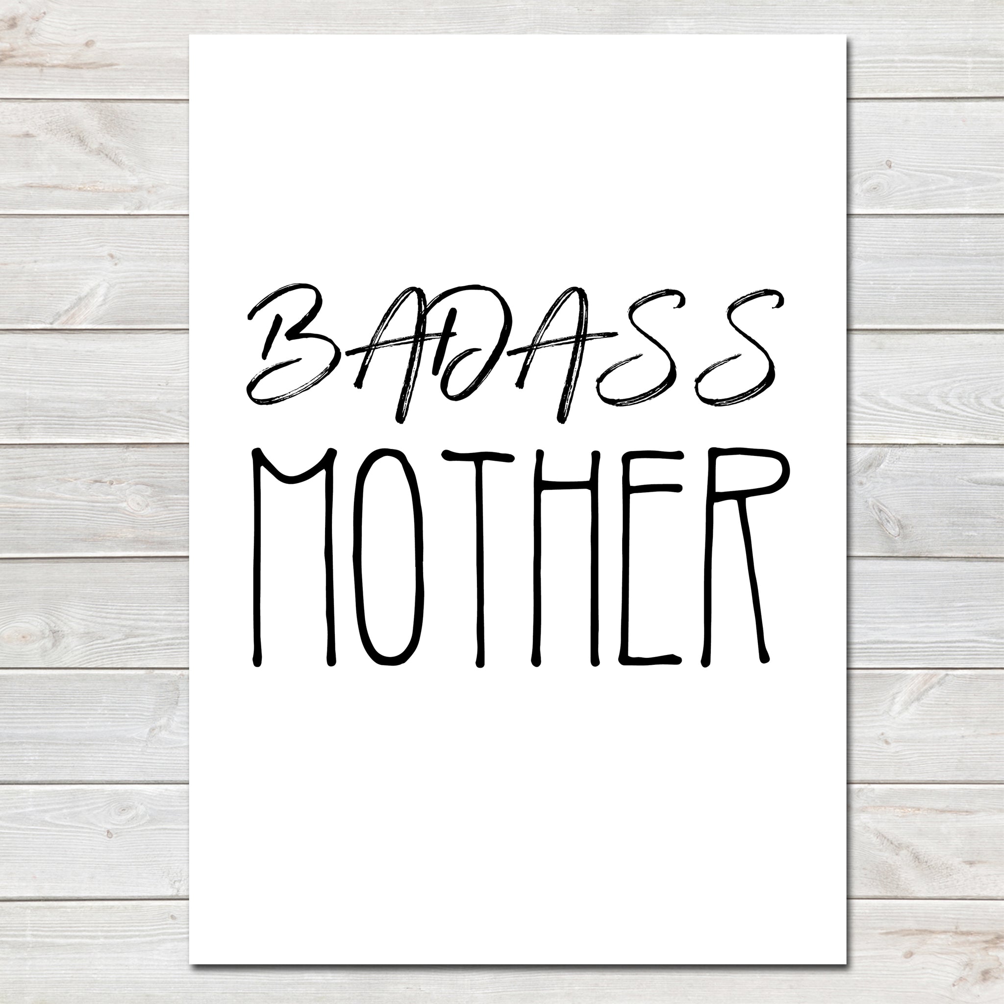 Mothers Day Print 'Badass Mother' Fun Personalised Poster Gift